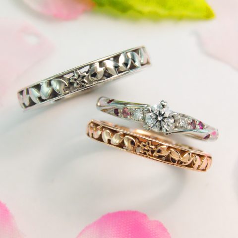 世界に一つだけの結婚指輪 kazariyaYui　福島県郡山市　結婚指輪　婚約指輪　桜