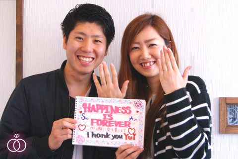 会津若松市　カップル　世界に一つだけの結婚指輪「kazariya Yui」　福島県郡山市