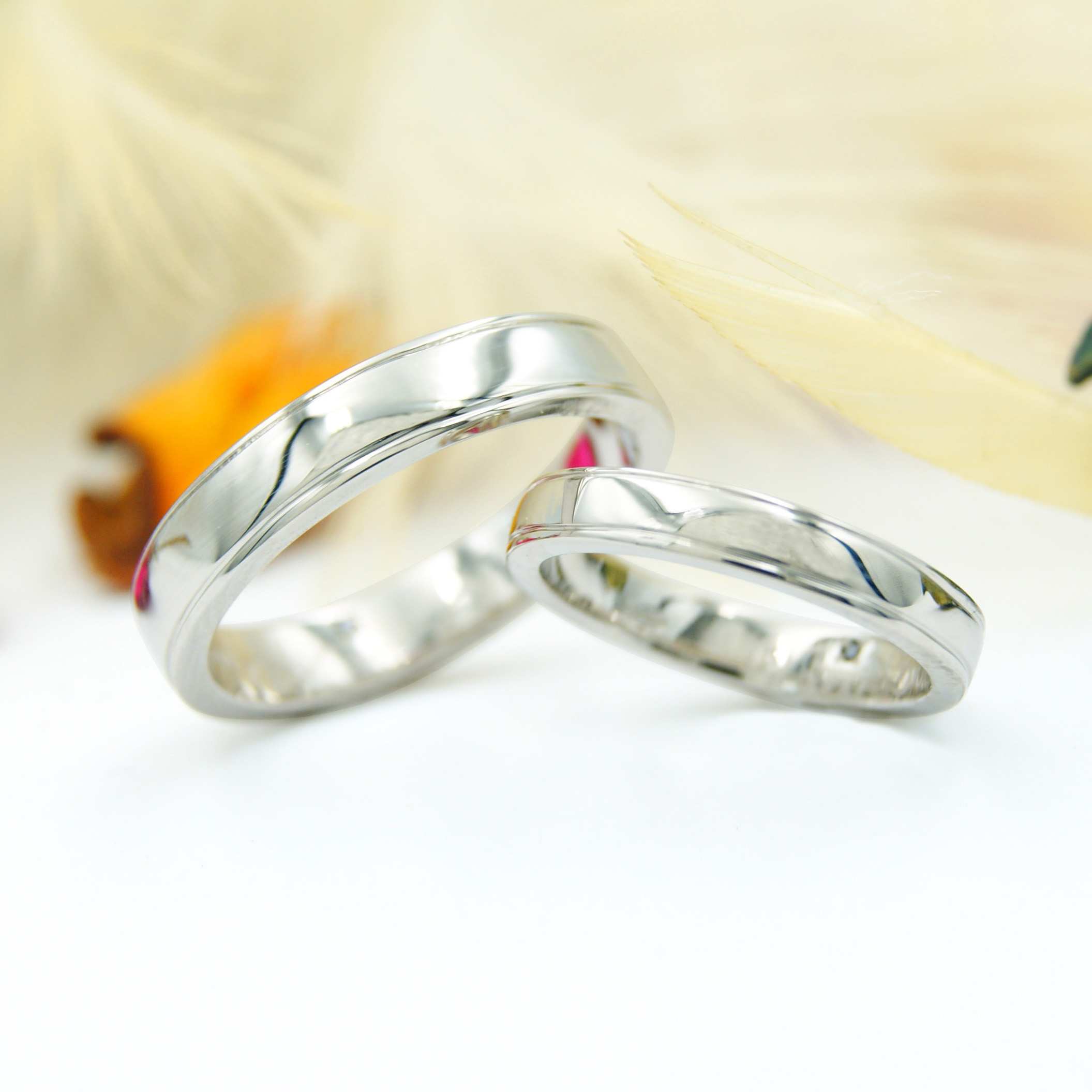 プラチナの太めの結婚指輪