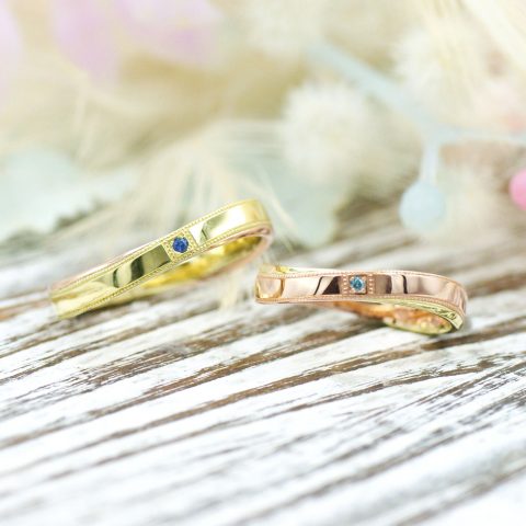 ミル打ちとコンビが美しいエタニティラインの結婚指輪/kazariyaYui福島県郡山市