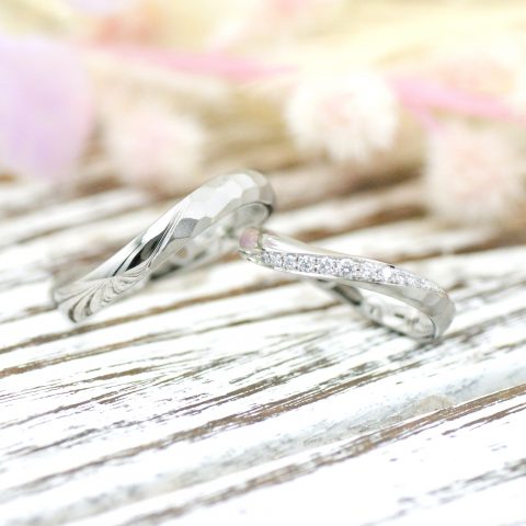 面カットを施したエタニティラインの結婚指輪/kazariyaYui福島県郡山市