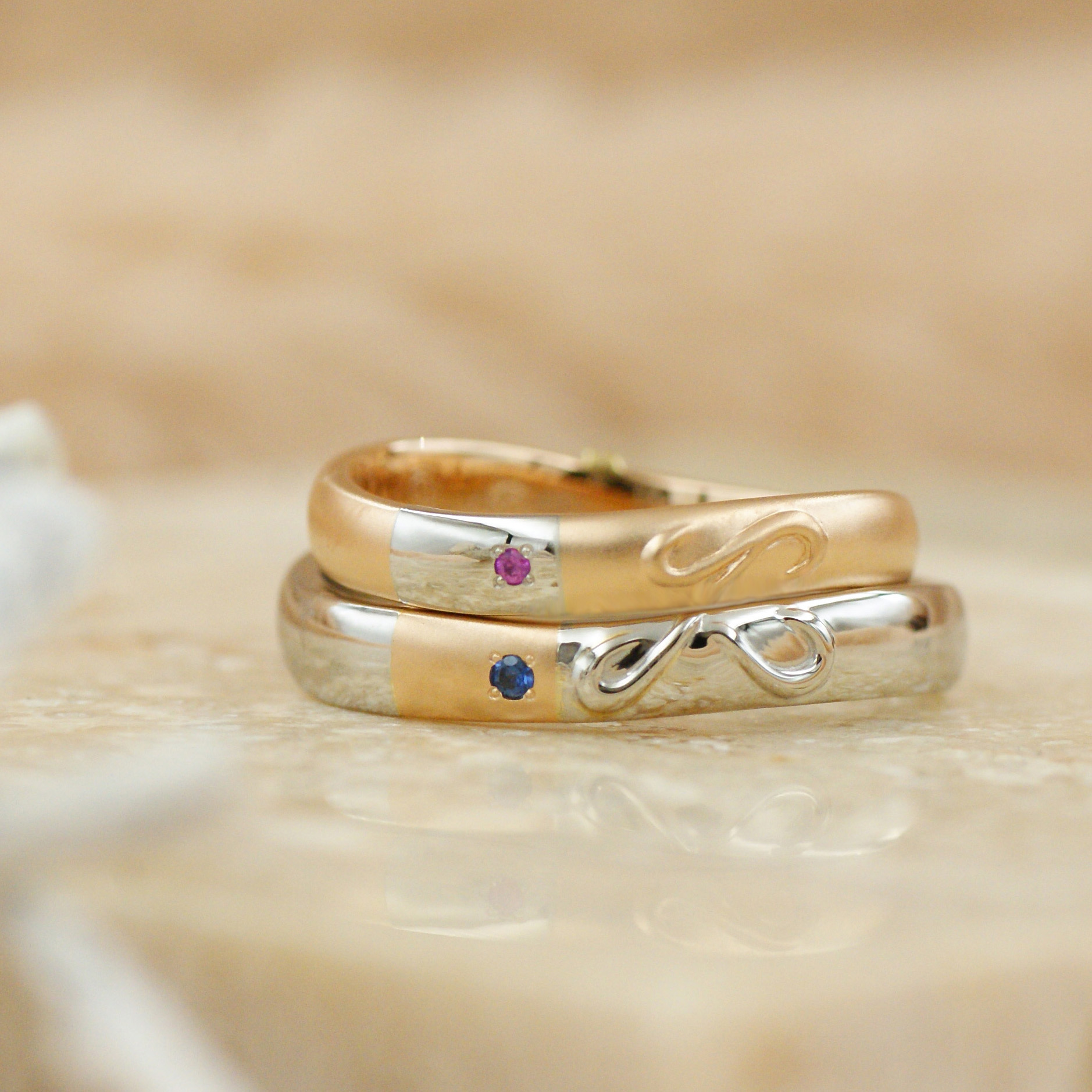 「carving*模様*」リンクする結婚指輪/kazariyaYui福島県郡山市