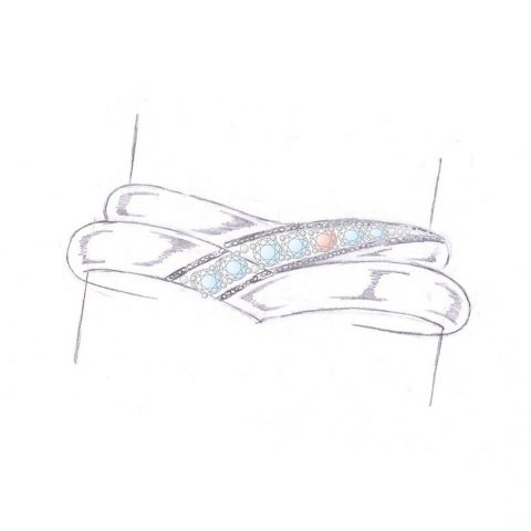結婚指輪デザイン画婚約指輪/kazariyaYui福島県郡山市
