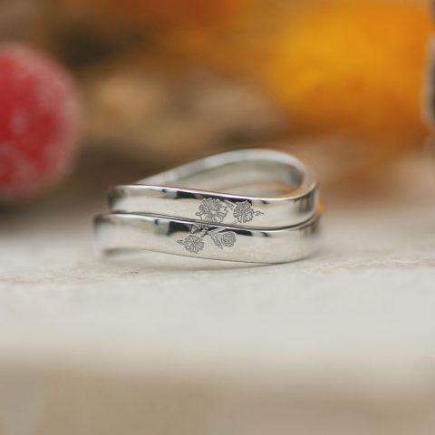 ハルジオン,花模様,結婚指輪,オーダー,福島,郡山,いわき,手作り