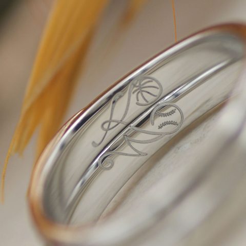 イニシャル,バスケ,野球,結婚指輪,オーダー,福島,郡山,いわき,手作り