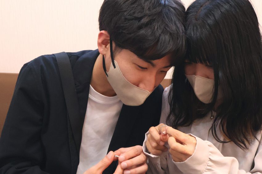 会津のカップル「結婚指輪」